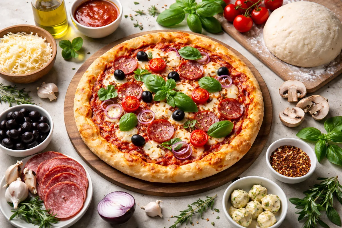 Comment préparer une pizza maison avec des ingrédients et recettes variés
